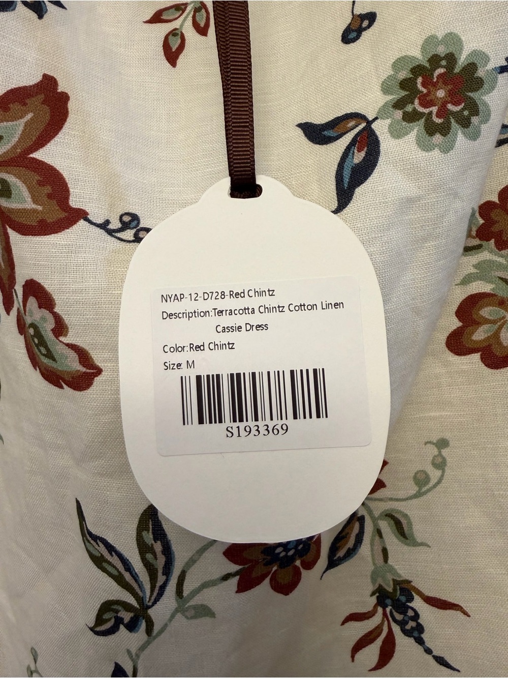 Tuckernuck Cream Floral Mini Dress with Rust and Navy Accents - Picture 5 of 6